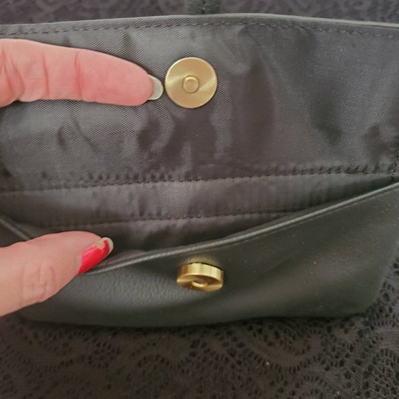 NWT a.n.a. black faux leather wristlet - Picture 3 of 5